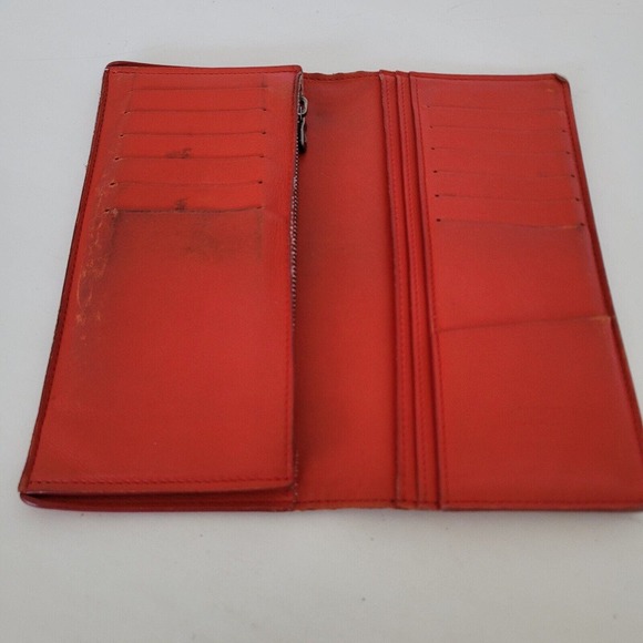 Authentic Louis Vuitton Red Damier Infini Soft Leather Brazza Bifold Wallet Long - Picture 5 of 13